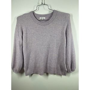 Madewell  Women’s Payton Alpaca Blend Sweater In Lilac With Puff Sleeves XS Cozy